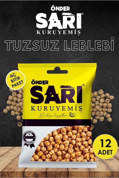 Önder Sarı Kuruyemiş Unsalted Chickpeas Hungry Finish Package 60 g X 12 Pieces