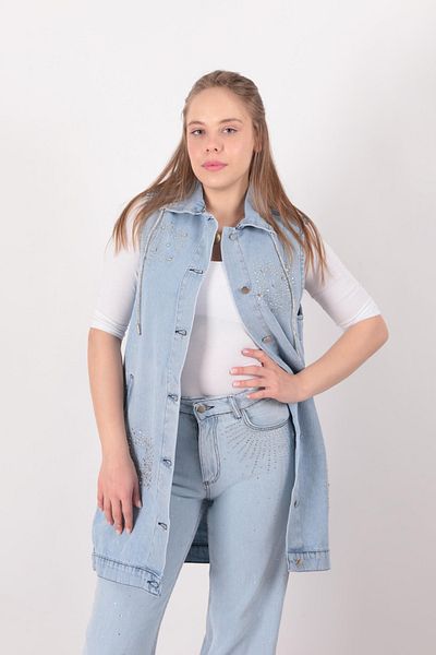 Aynaz 1057 Vestă de jeans pentru femei