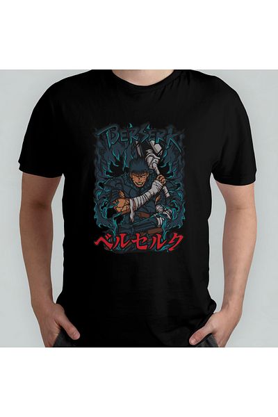 Pixxa Berserk Anime Manga Unisex 100% βαμβακερό μπλουζάκι με λαιμόκοψη μοντέλο 6