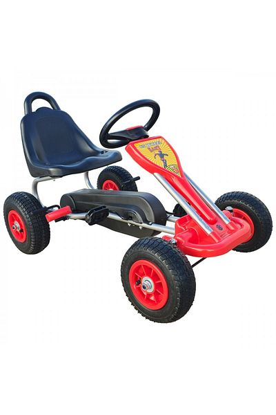 KidsCare Pedal go-kart for children, red color, hand brake, for 3-6 years, inflatable wheels