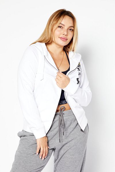 Love Moschino Women Hooded Neck Graphic Sweatshirt, White
