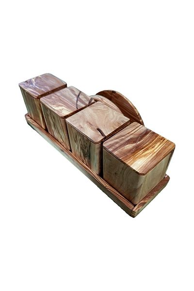 hanartz Handmade Olive Tree Spice Rack and Napkin Holder the Elegant Side of Natural