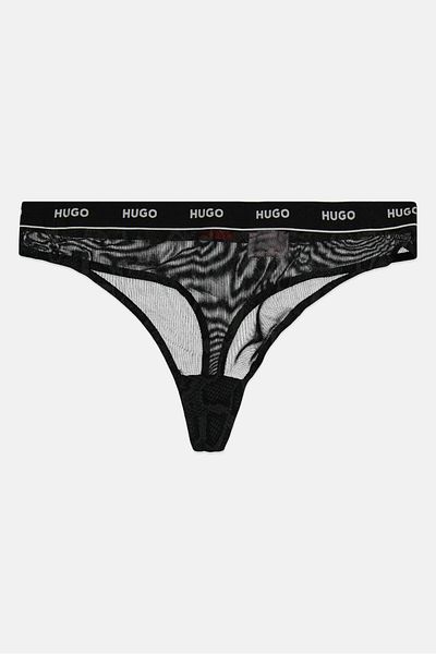 Hugo Boss Women Brand Logo Pull On Thong, Black
