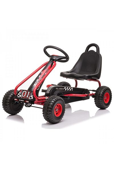 KidsCare Pedal go-kart for children, red color, handbrake, for 3-6 years, adjustable seat