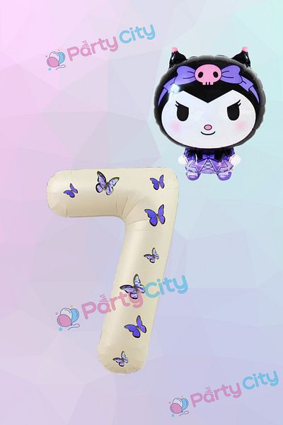 Party City 7 Ηλικίες Butterfly Cream Πολύχρωμο Αλουμινόχαρτο Μπαλόνι - Μπαλόνι Kuromi Foil