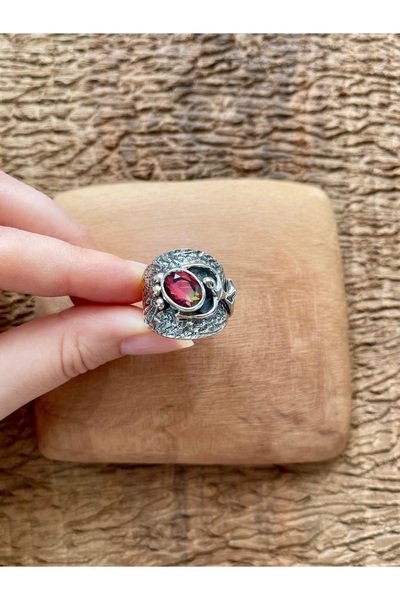 Apricity Silver Gümüş Turmalin Taşlı El İşi Yüzük