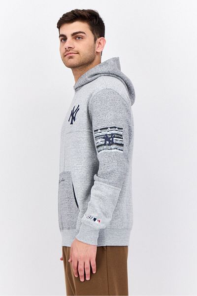 Champion X Mlb Men Sportswear Fit Long Sleeve Outdoor Hoodie, Heather Grey