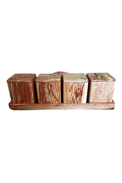 hanartz Handmade Olive Tree Spice Rack and Napkin Holder the Elegant Side of Natural