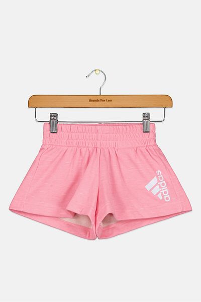 adidas Kids Girl Drawstring Brand Logo Outdoor Short, Pink