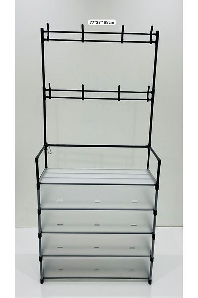 TrentonGCC Versatile Four-Tier Storage Rack with Hanging Bars