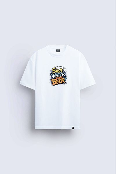 Darkia Beer Beer Printed Crew Neck Regular Fit White T-Shirt T-Shirt