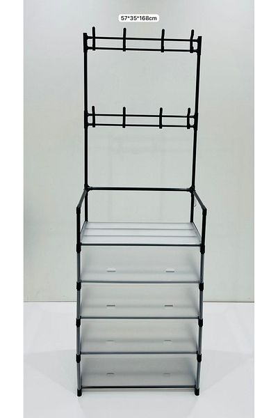 TrentonGCC Multi-Tier Storage Rack with Hooks and Durable Design