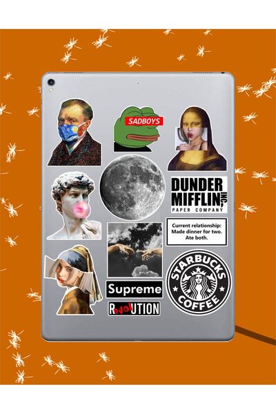 hediyenebak Set nalepnica Estetika 3 - Nalepnice za laptop, agendu, notebook,...