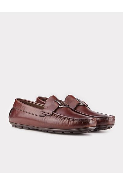 Cabani Real Leather Brown Men's Loafer Shoes