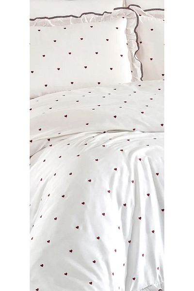 veraev Nazik Home Hearted Duvet Cover Set - 100% Cotton