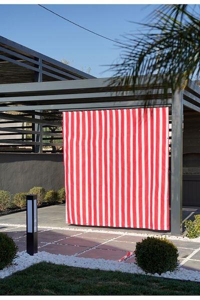 ALTINPAMUK Red Ty901 Eyelet Balcony Curtain Optional