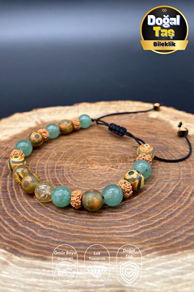 Balzamin Design سوار للجنسين من الحجر الطبيعي مكرامية مع التوازن المقدس افينت...