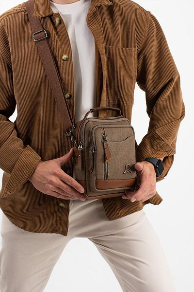H&D COLLECTİON ΜΙΑ ΠΟΙΟΤΙΚΗ ΚΑΜΒΑΣ ΑΝΔΡΙΚΗ ΤΣΑΝΤΑ ΧΕΡΙΟΥ ΚΑΙ ΣΤΑΥΡΟΥ 422