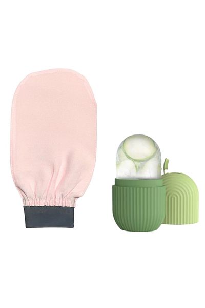 SYN AKSESUAR Super Set of 2: Shower Scrub, Exfoliator, Gloves, 100% Flush Silk and Facial Massager
