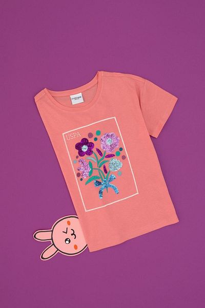 U.S. Polo Assn. Girl's Pink T-Shirt Tekspor 211154 .2
