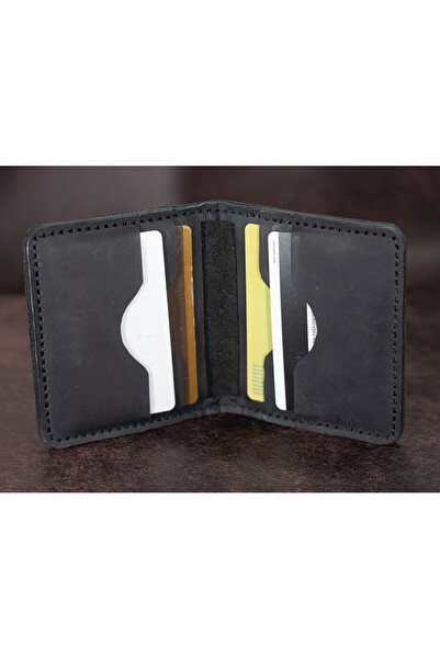 alpnilaksesuar محفظة من الجلد الطبيعي - حامل البطاقة غير مصنوع يدويًا، يمكن ك...