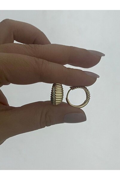 Venom Boutique Bijouterie Accessory Rutub Gold Oval Formlu Kararmaz Antialerjik Çelik Küpe