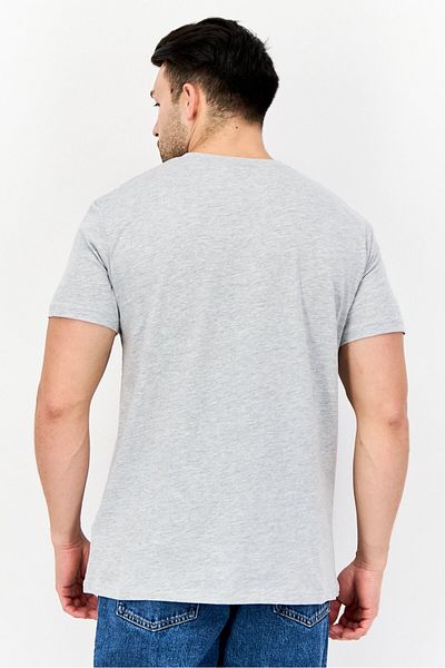 Gant Men Crew Neck Short Sleeves Brand Logo T-shirt, Light Grey