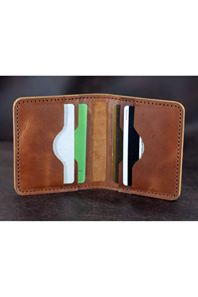 alpnilaksesuar حامل بطاقة محفظة من الجلد الطبيعي يمكن كتابة الاسم عليه يدويًا