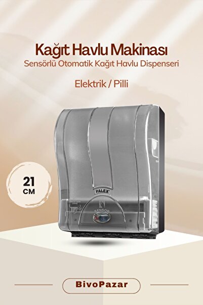 Palex Sensörlü Otomatik Kağıt Havluluk (KAĞIT HAVLU DİSPENSERİ)21 Cm Şeffaf S...