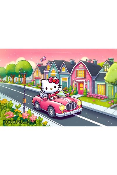 Razz Moda Hello Kitty Patterned Girl's Nutrition Cover with Car