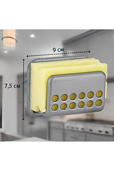 Rotanev Bulaşık Süngeri Tutacağı Evye Üstü Süngerlik Düzenleyici Pratik Vantuzlu Süngermatik Sünger Askısı
