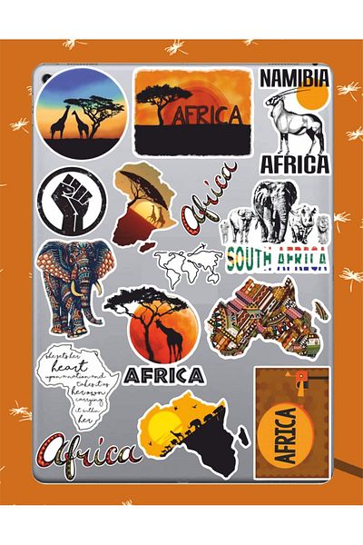 hediyenebak Africa Sticker Set |   Laptop Agenda Notebook Tablet Phone Notebook Sticker Bullet Journal