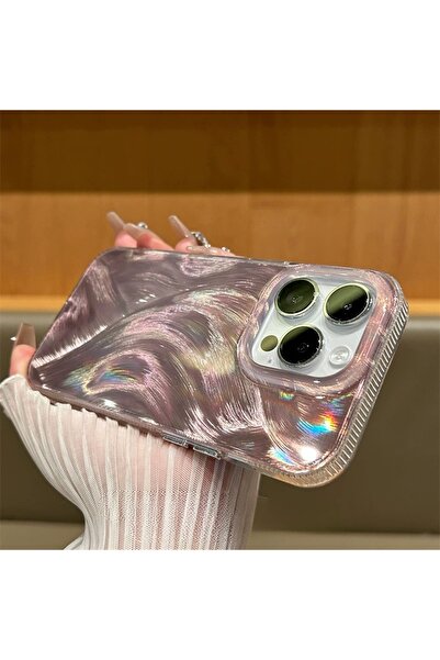 EDELFU حافظة هاتف آيفون 15 برو ماكس بلون تيتانيوم صحراوي ونمط ريش من السيليكو...