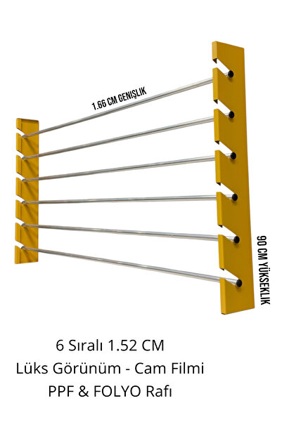 fastbestore 6 قطع من حاملات الأفلام الزجاجية الفاخرة بدون مساحة - 1.52 سم (أصفر)