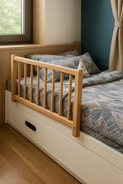Stork Berxo Premium Wooden Bed Barrier Bed Railing 75X50Cm