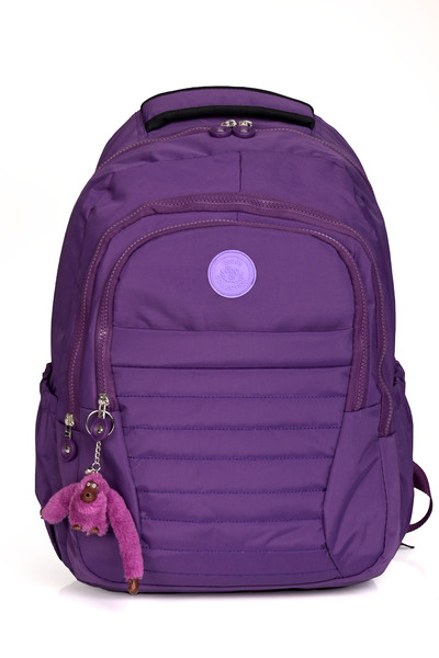 Wander Унісекс об'ємний багатокімнатний рюкзак з гофрованої тканини для середньої школи та початкової школи, фіолетовий