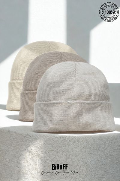 LU&MA 3 Pieces Unisex Folded Cotton - Wool Beret Vibrant Color,