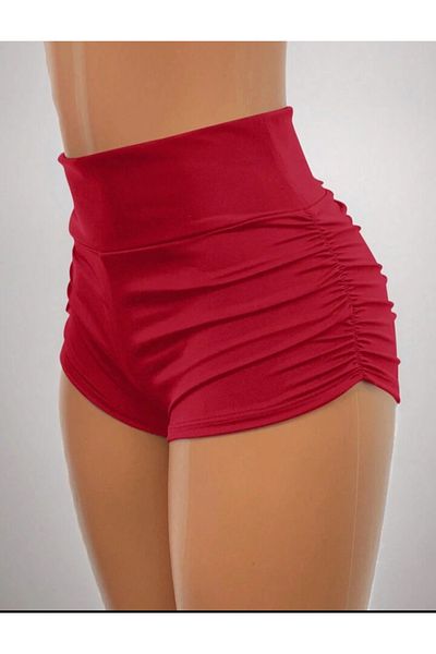 MAROVOAY Lycra Mini-Leggings with Gathered Sides