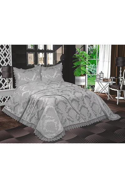 DENİZLİ ÇEYİZ Prestij Home Aden - Jacquard Chenille Pique Bedspread Set