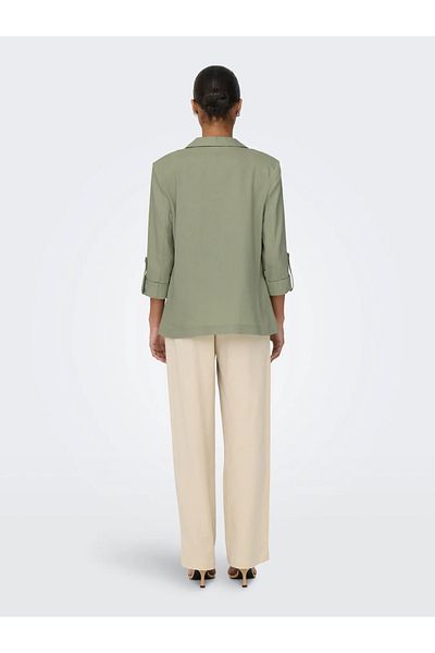 ONLY Women's Onlcaro Sleeve Detailed Linen Jacket 15312199   Green