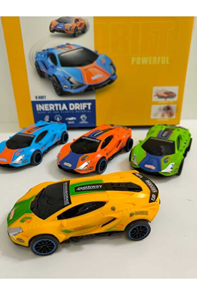 KİNKU Sürtmeli Renkli Drift atan çılgın 5 tekerlekli yarış arabası eğlenceli akrobat araba 16x4 cm