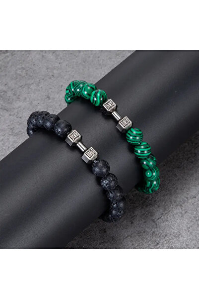 Choice 18.5 سم نمط D 2 قطعة/مجموعة 4 أساور دمبل معدنية أنيقة للرجال