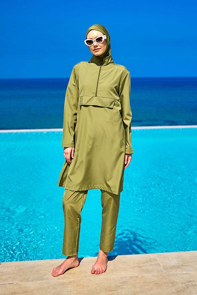 Riva Mera Andalus Green Full Covered Hijab Swimsuit A2503-5