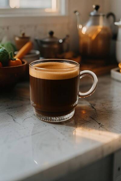 MEDUSHOP 1 Adet Kulplu Çay-Kahve Fincanı Cam Salvador Çizgili ( 1 Adet 160 ML )