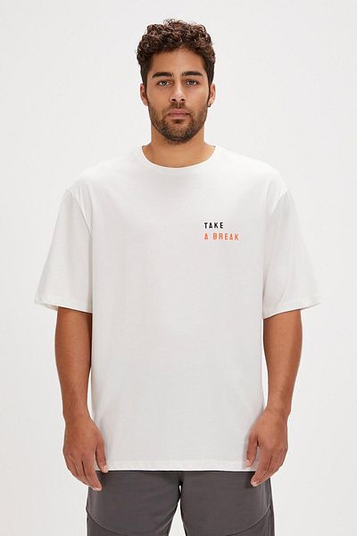 Bad Bear Sand Men's White Round Neck T-Shirt
