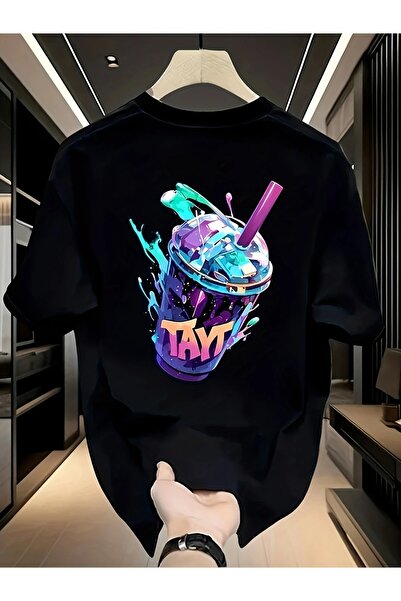 AZIZI TEKSTIL "Leggings" Graphic T-Shirt for Men - Live Drink Design, Oversiz...