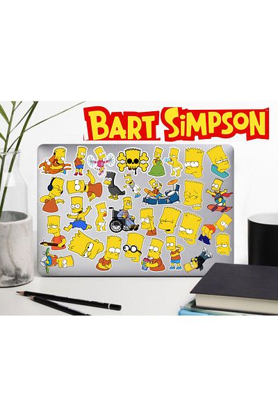 hediyenebak Bart Simpson Series 2 Sticker Set |   Laptop Agenda Pc Tablet Phone Notebook Sticker Bullet Journal