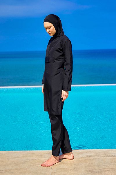 Riva Mera Andalus Black Full Covered Hijab Swimsuit A2503-1