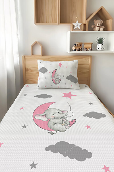 Talia Home طقم بيكيه فردي منقوش باللون الوردي - TLAP-301