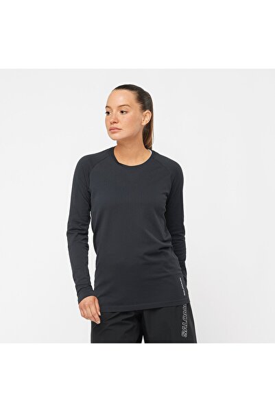 Salomon Sense Aero Ls Kadın Koşu Tişört - Siyah